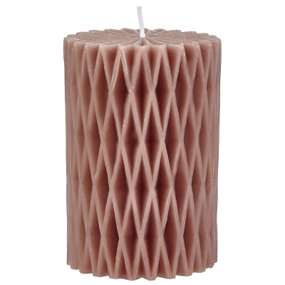 Vela Pilar Rombos Rojo 2x4"