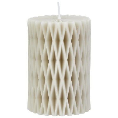 Vela Pilar Rombos Crema 2x4"