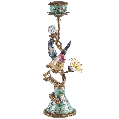 Portavela Island Bird Izquierda Porcelana 7x13"