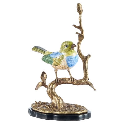 Figura Ave en Rama Island Porcelana 5x8"