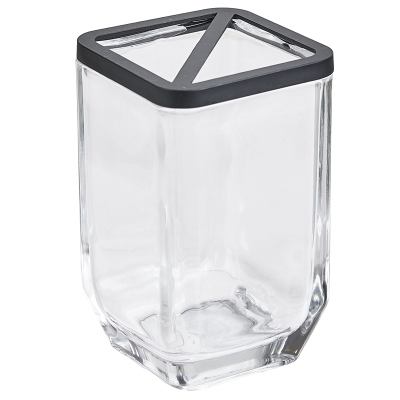 Portacepillo Shinny Tera Vidrio Negro 3x5"