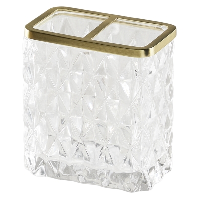 Portacepillo Aure Vidrio Dorado