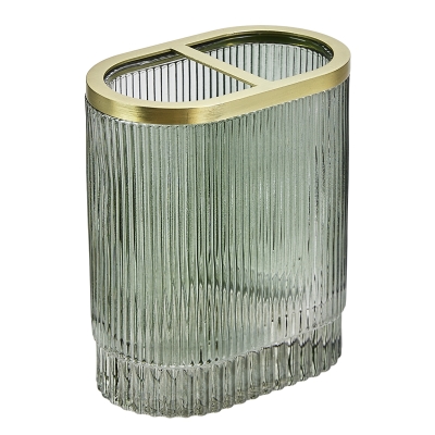 Portacepillo Shinny Myra Vidrio Verde 4x2x4"