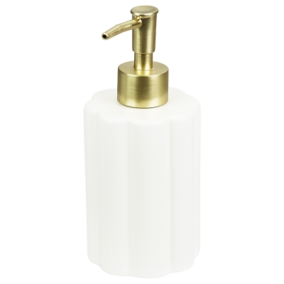 Dispensador de Jabón Shinny Alye Cerámica Crema 3x7"