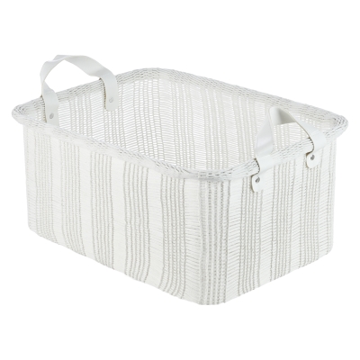 Canasta Nova Ratán Blanca 17x12x7"