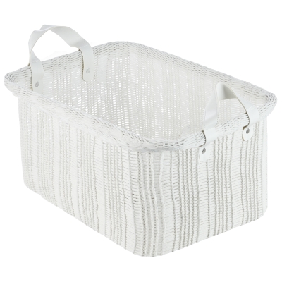 Canasta Nova Ratán Blanca 15x10x7"