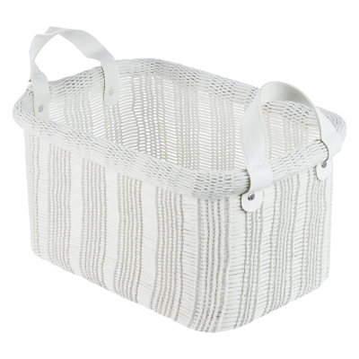 Canasta Nova Ratán Blanco 13x9x6"