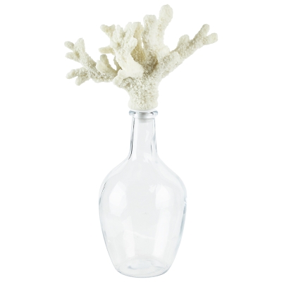 Botella Decorativa Coral Vidrio 9x16"