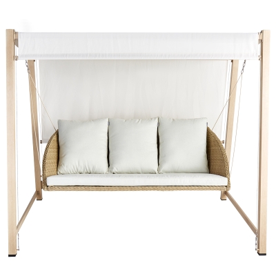 Columpio Medena Aluminio y Ratán 85x73x60"