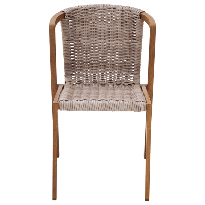 Silla de Exterior Gaia Aluminio y Ratán 26x21x32"