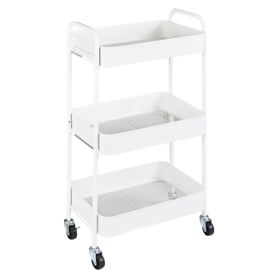 Carrito Organizador 3 Niveles Acero Blanco