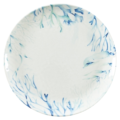 Plato Llano Corallo Azul 11"