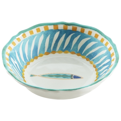 Plato Hondo Acqua Peces Azul 8"