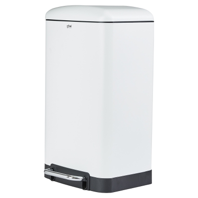 Basurero Ariane Acero Inoxidable Blanco 30 L