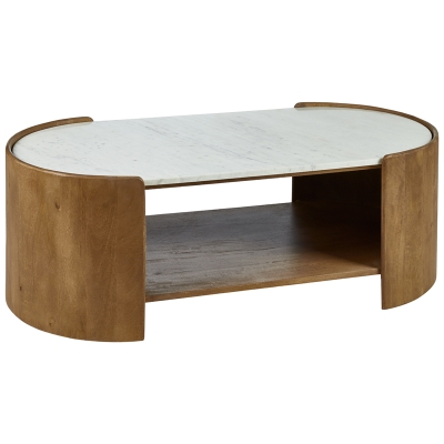 Consola Coastal Madera y Mármol 47x24x15"