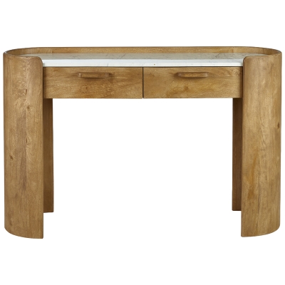 Consola Coastal Madera y Mármol 47x13x30"
