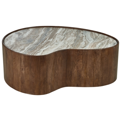 Mesa de Centro Island Madera Mármol 45"