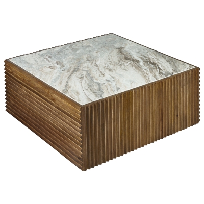 Mesa de Centro Island Madera Mármol 36"