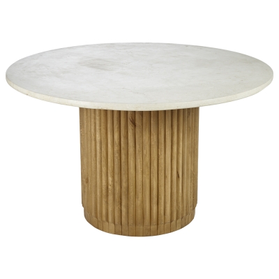 Mesa de Centro Island Madera Mármol Crema 51"