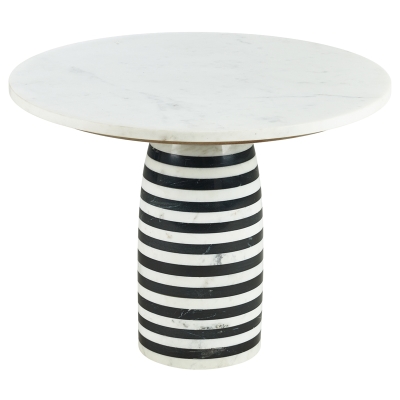 Mesa Lateral Art Du Chic Mármol Blanco y Negro