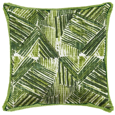 Cojín Island Bordado Verde 20x20"