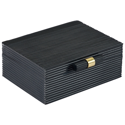 Caja Decorativa Madera Resina Negra 8x6"