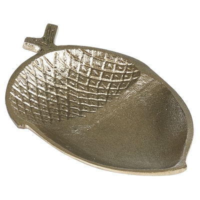 Plato Nuez Aluminio Dorado 9x5"