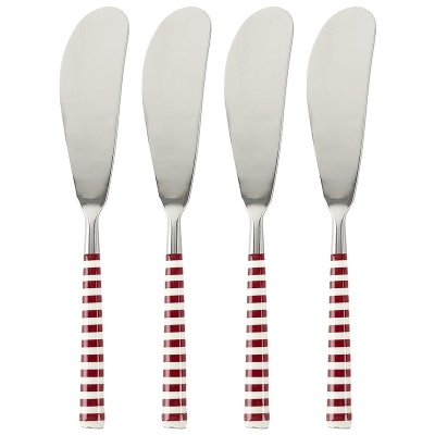 Cuchillos Acero Inoxidable Rojo Blanco 4 Piezas