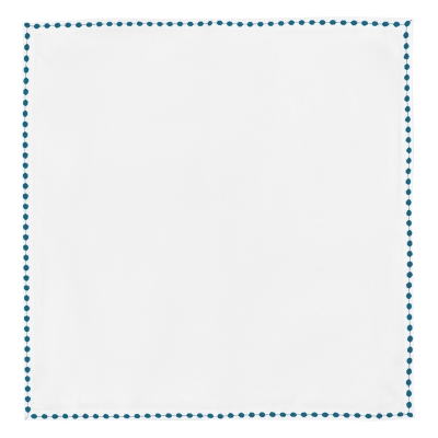 Servilleta Jamila de Tela Blanco y Azul 18 x 18"