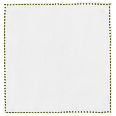 Servilleta Jamila de Tela Blanco y Verde 18 x 18"