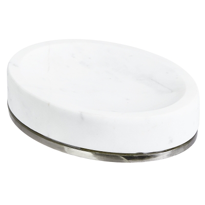 Jabonera Shiny Drak Mármol Blanco 6x4"