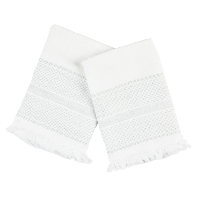 Toalla de Cocina Boise Blanco Gris 2 Piezas