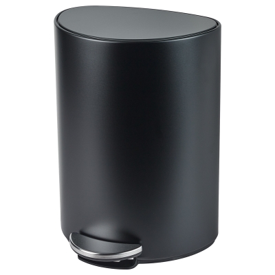 Basurero Pedal Acero Inoxidable Negro 6 L