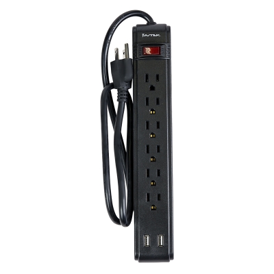 Extensión 6 Salidas +USB con Protección Avtek