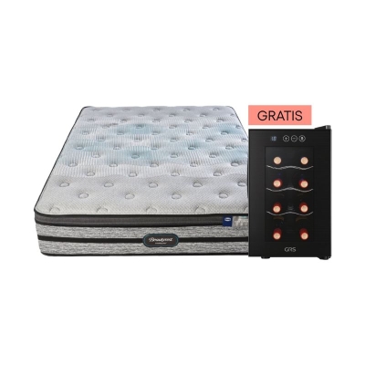 Colchón King Pillow Top Beautyrest Back Support Fit + Vinera 8 Botellas