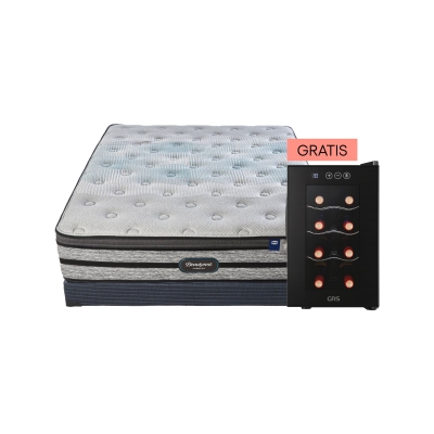 Colchón Queen XL Beautyrest Evenloft con Base 6" + Vinera 8 Botellas