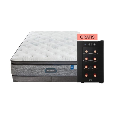 Colchón King Pillow Top Beautyrest Hospitality con Base 6" + Vinera 8 Botellas
