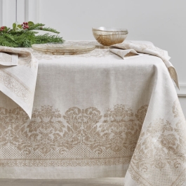 Mantel Ornamental Rectangular Blanco Perla 70" x 144"