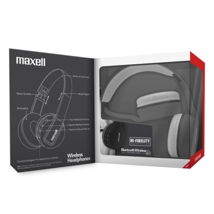 Audifono Maxell BT Con Microfono Color Negro MXH-BT800