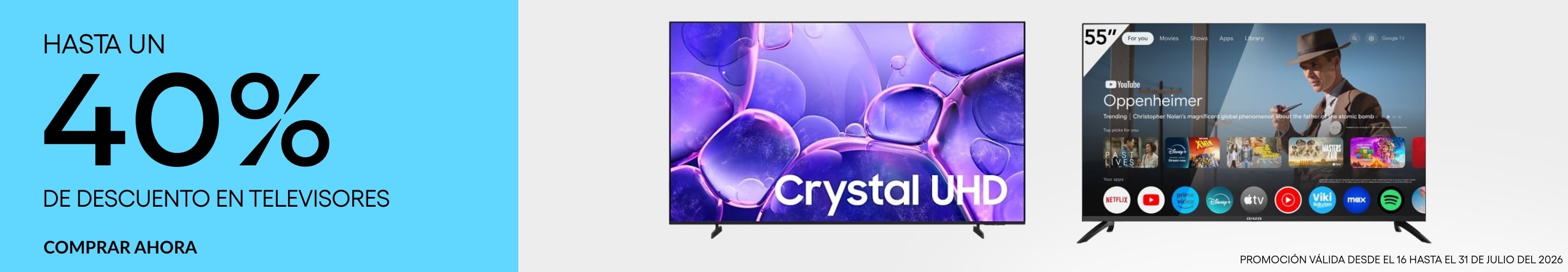 HASTA -30% DE DESCUENTO EN TELEVISORES
